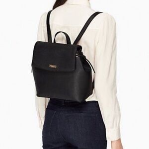 Kate Spade Jessie Laurel Way Saffiano Cow Leather Backpack in Black